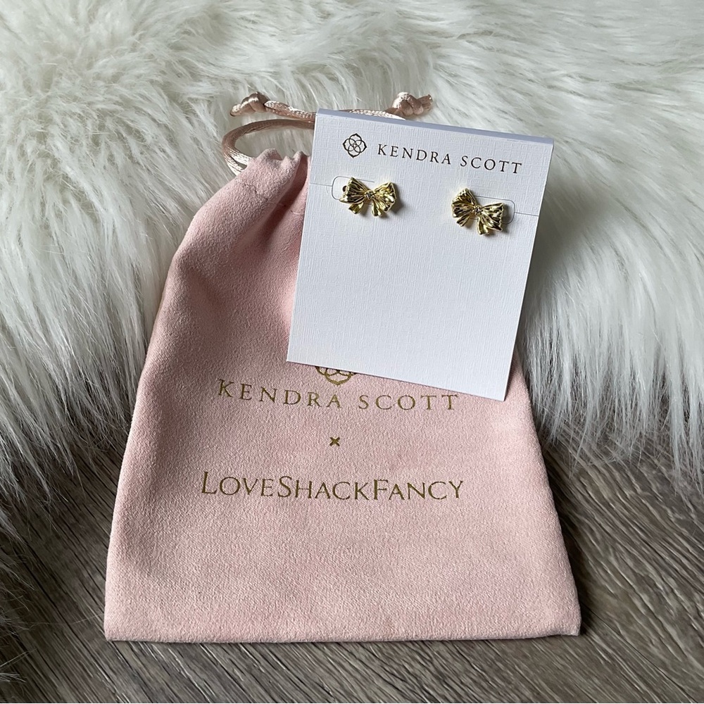 🎀 Kendra Scott x LoveShackFancy Gold Stud Earrings ** Limited Edition **